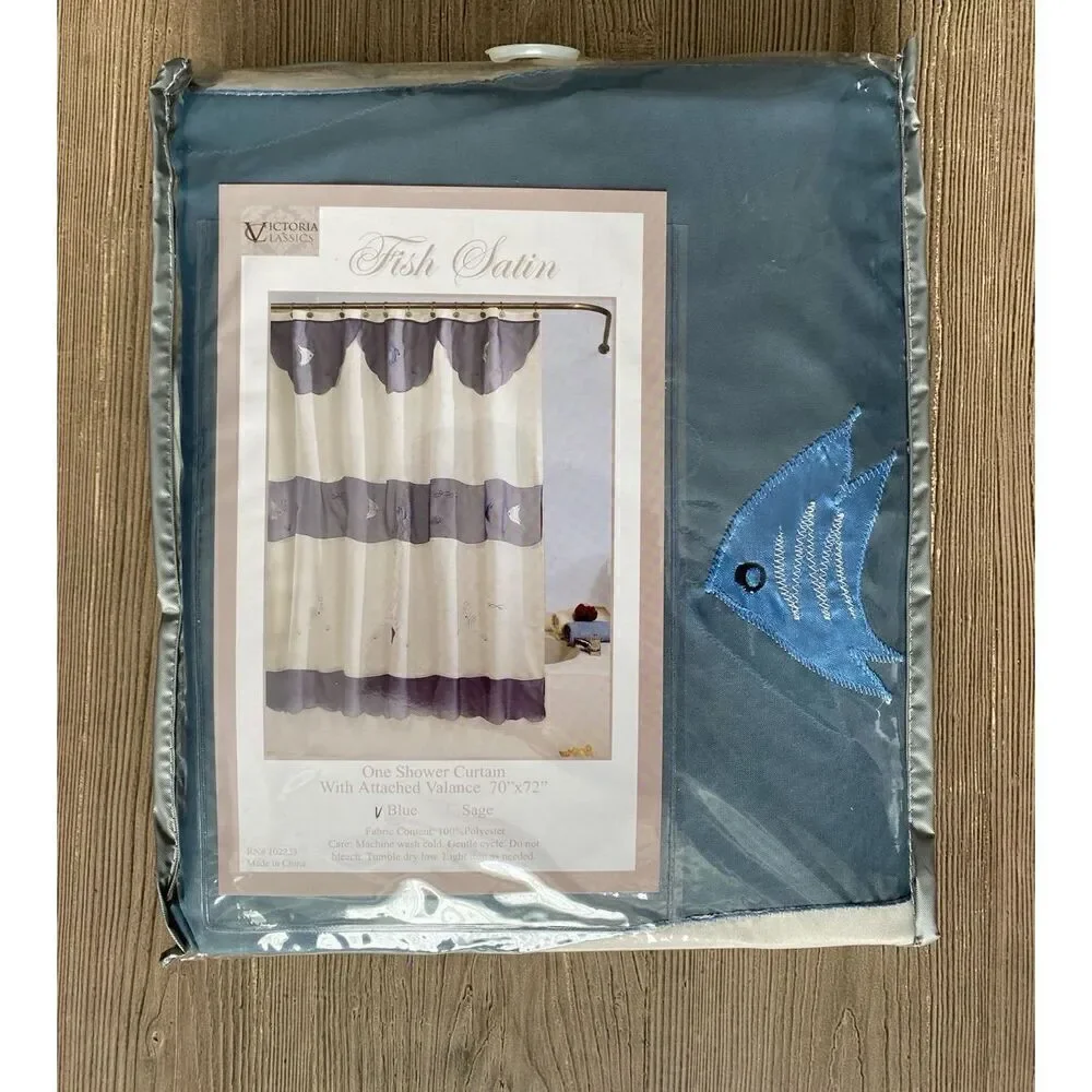 Victoria Classics Silky Fish Design Shower Curtain